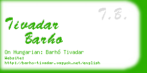 tivadar barho business card