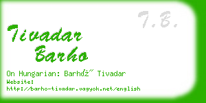 tivadar barho business card